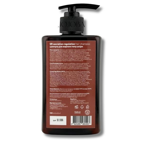 Шампунь FULL FORCE SR SECRETION REGULATOIN для жирного типу шкіри 300 мл 4084 фото