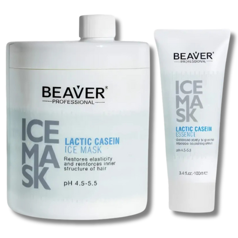 Маска + эссенция BEAVER ICE MASK LACTIC CASEIN для интенсивного восстановления поврежденных волос на основе молочного казеина (1000 мл + 100 мл) 1357 фото