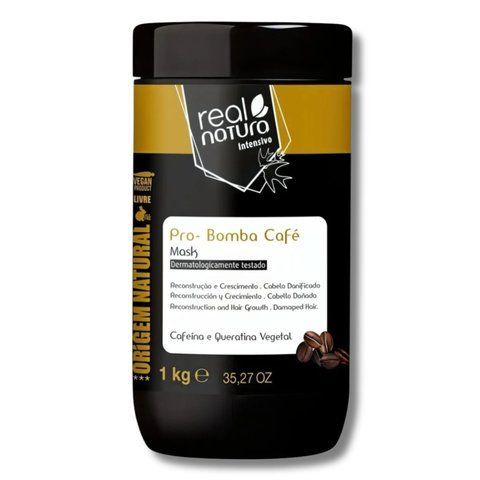 Маска REAL NATURA M&Aacute;SCARA SEM SAL PRO-REPARA&Ccedil;&Atilde;O BOMBA CAF&Eacute; Відновлююча 1000 мл 10237 фото