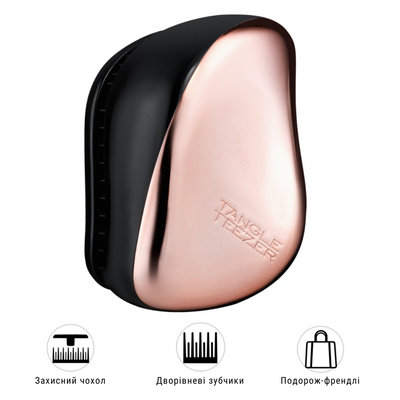 Расческа TANGLE TEEZER Compact Styler Rose Gold Black 6029 фото