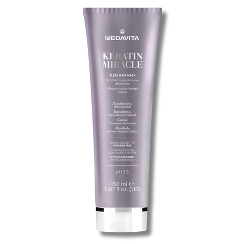Маска MEDAVITA KERATIN MIRACLE Sleek Hair Mask Ультраразглаживающая с эффектом шелка для пушистых и непослушных волос 150 мл 1240 фото